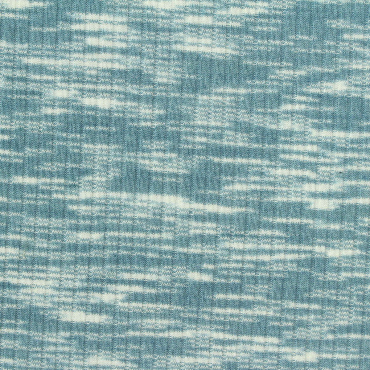 Blue Marl Rib Knit, Polyester, 230 gsm, 130 cm