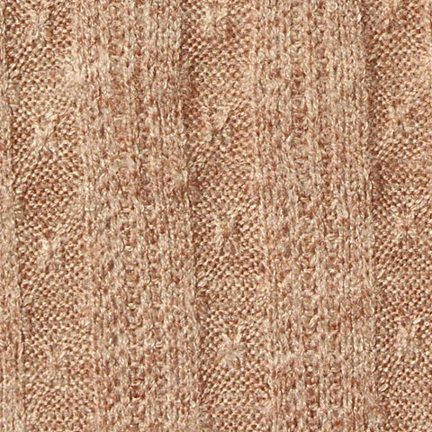 Light Brown Marl Rib Knit, Viscose-Poly, 190 gsm, 165 cm