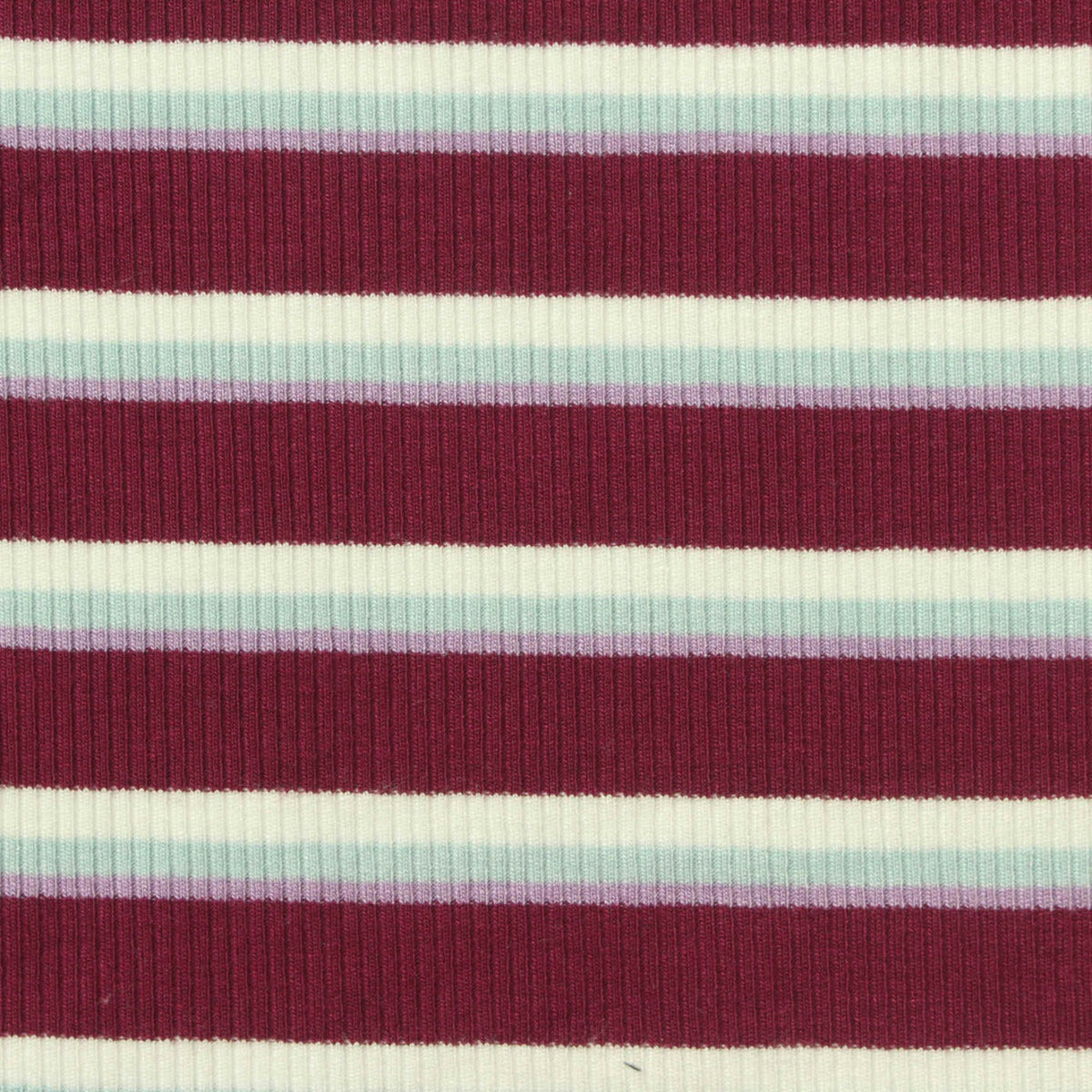 Maroon Horizontal-Stripe Rib Knit, Viscose