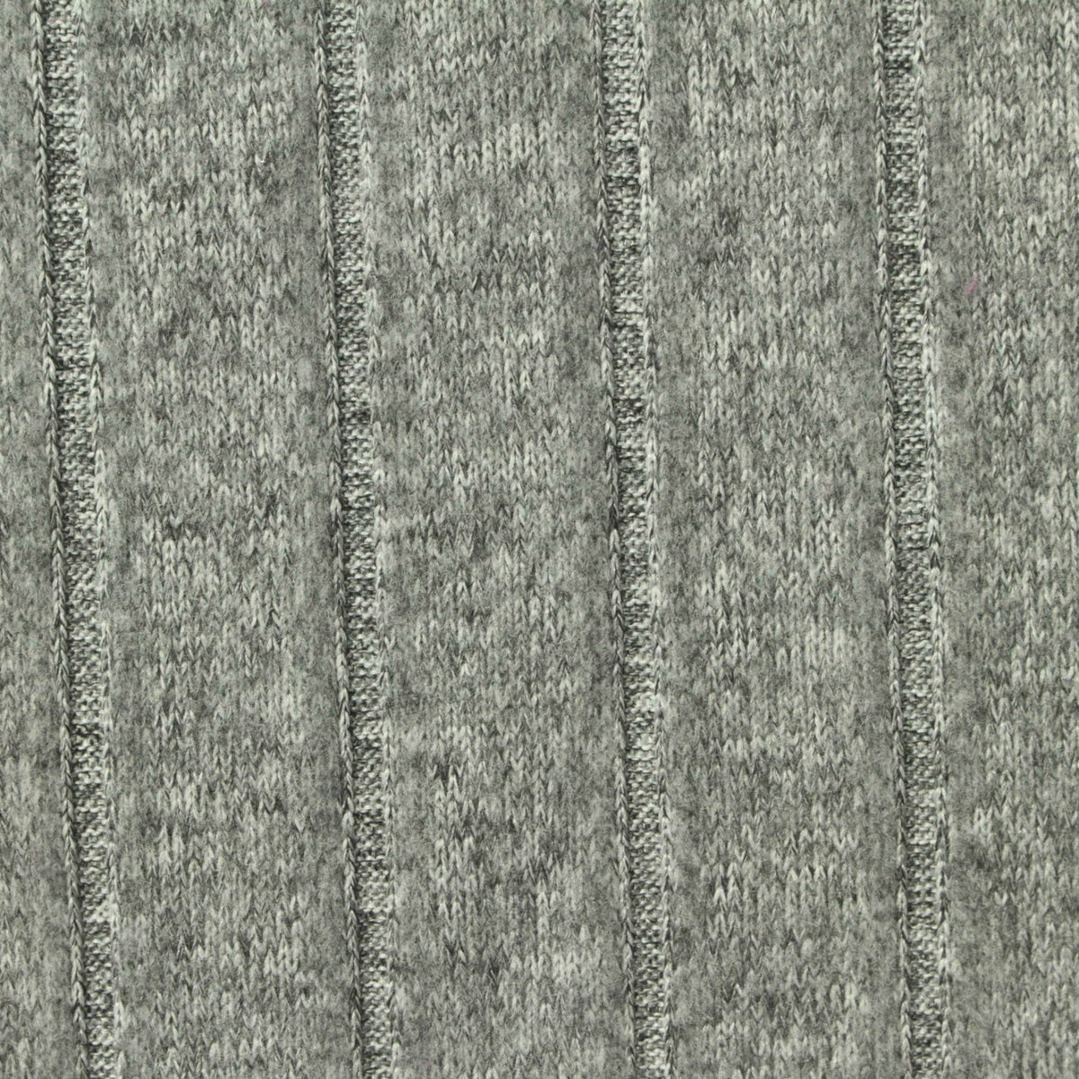 Grey Marl Rib Knit, Polyester, 200 gsm