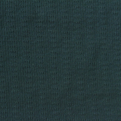 Dark Teal Tone-on-Tone Rib Knit, Cotton