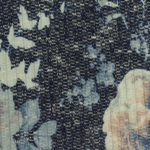 Cream Bold-Floral Rib Knit