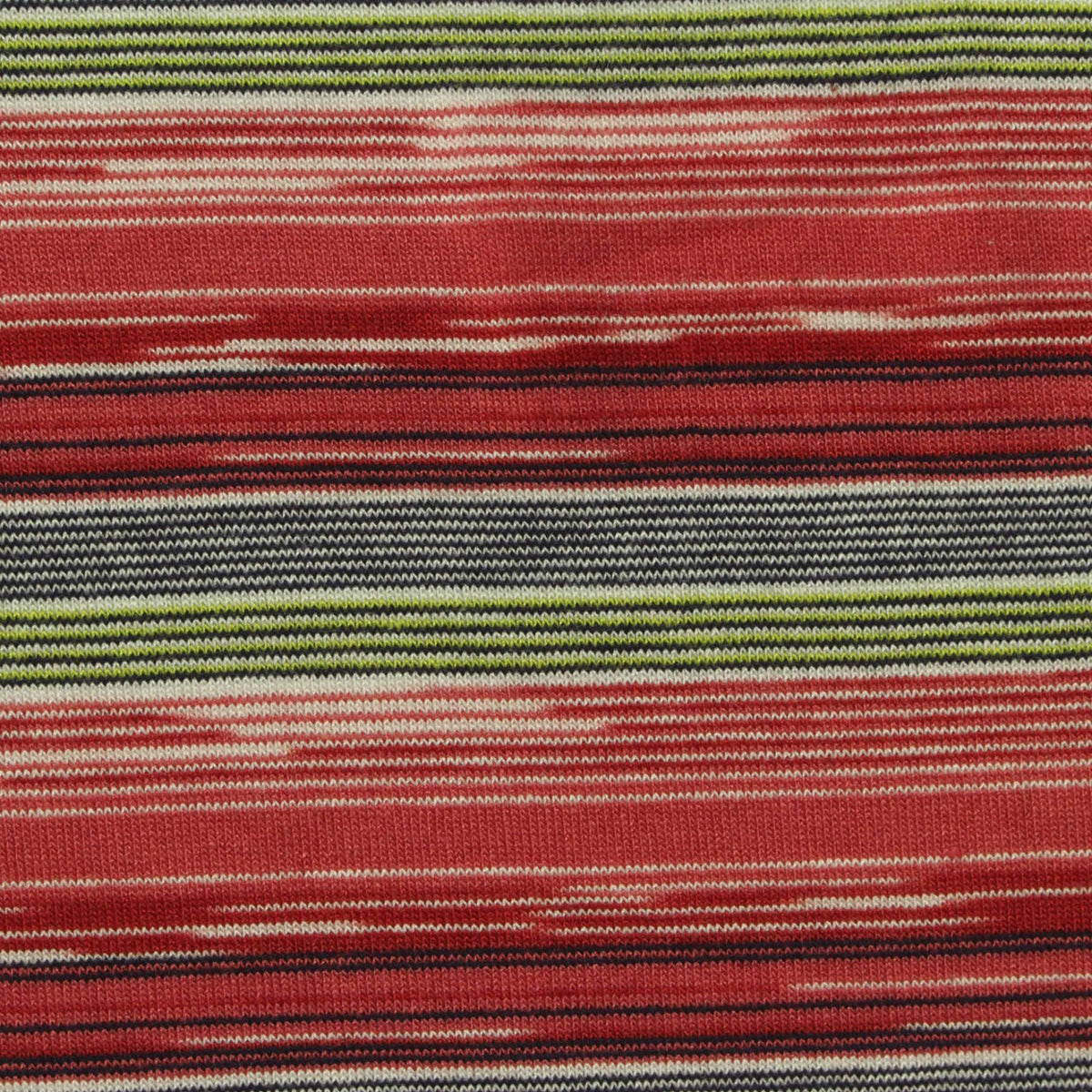 Red Horizontal-Stripe Jersey Knit, Viscose, 180 gsm