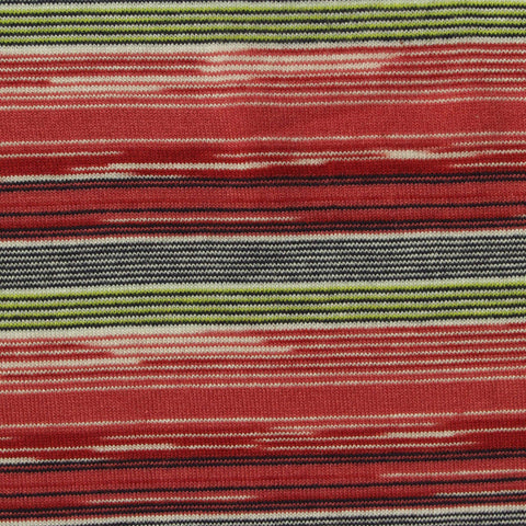 Red Horizontal-Stripe Jersey Knit, Viscose, 180 gsm