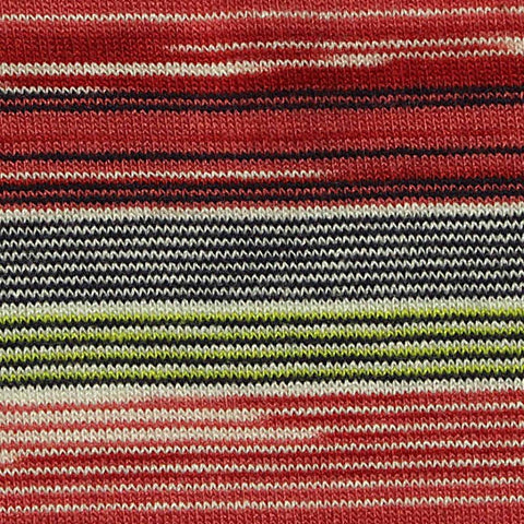 Red Horizontal-Stripe Jersey Knit, Viscose, 180 gsm