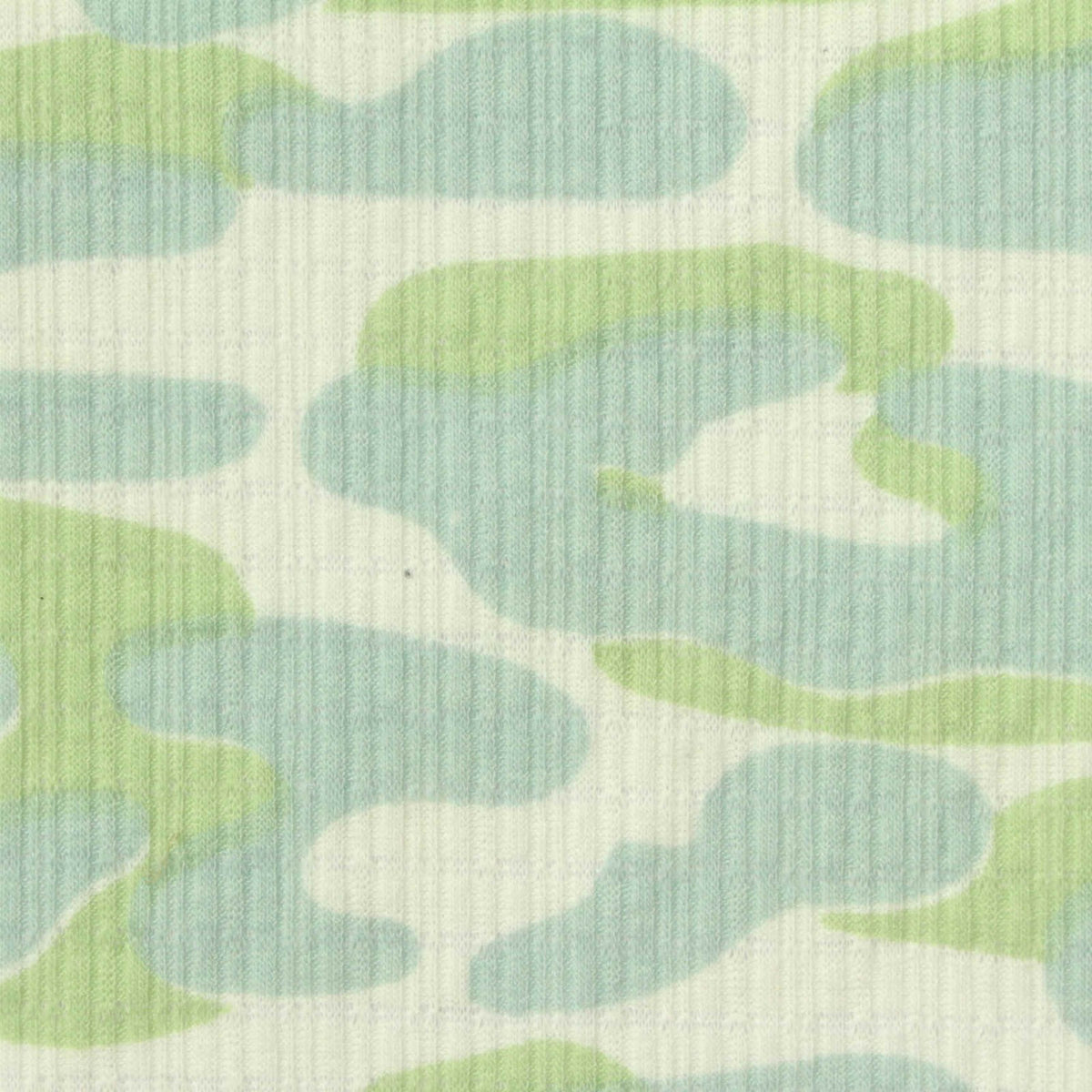 Pastel Green Camo Rib Knit, Poly-Viscose