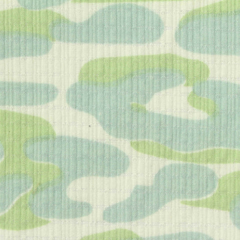 Pastel Green Camo Rib Knit, Poly-Viscose