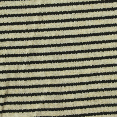 Black Horizontal-Stripe Linen-Look, Viscose, 200 gsm
