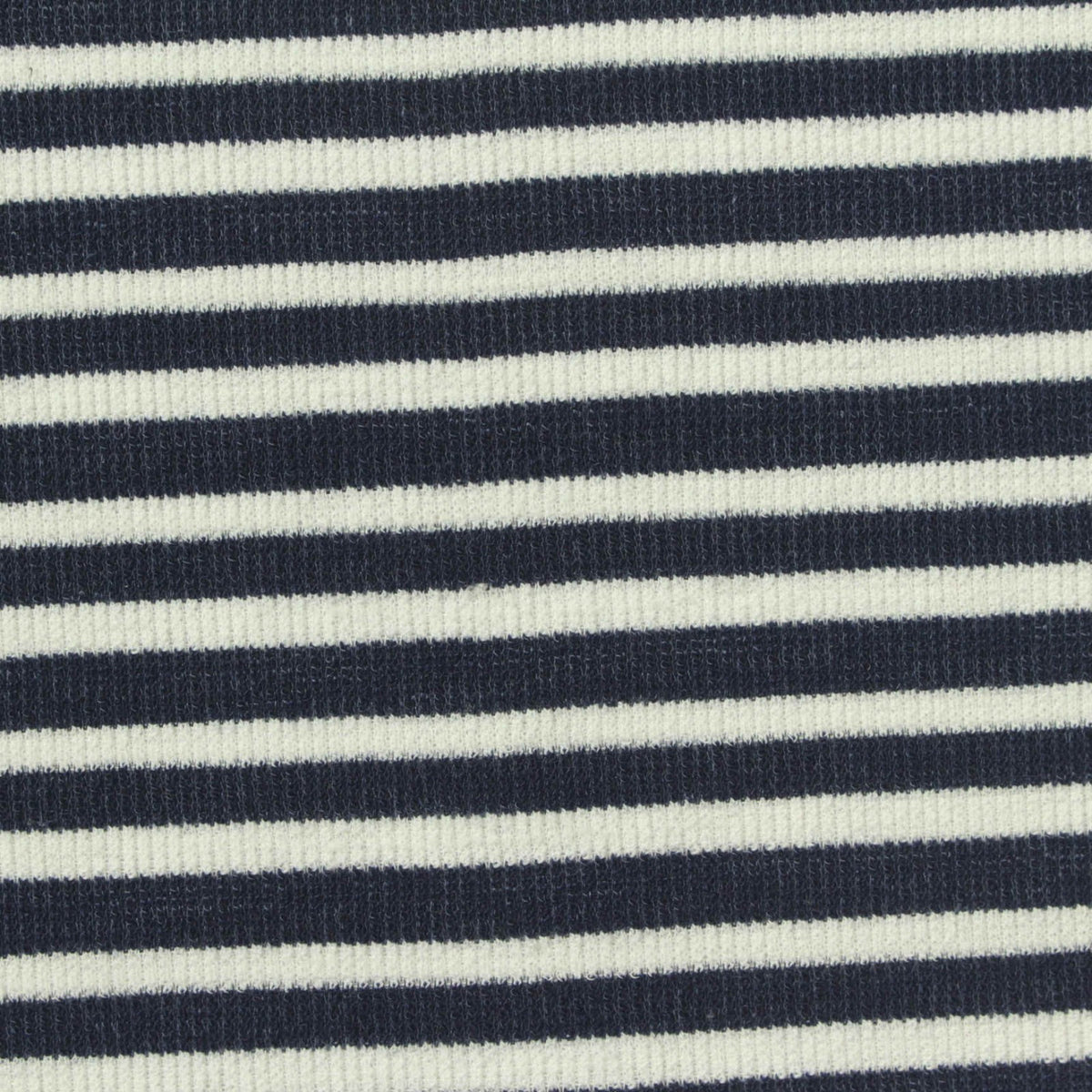 Navy Horizontal-Stripe Jersey Knit, Polyester, 180 gsm
