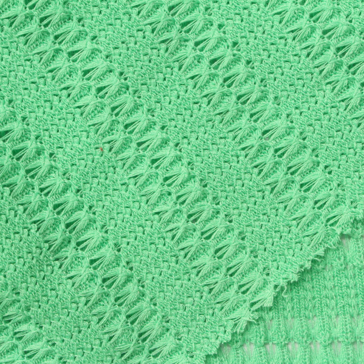 Light Green Textured-Diamond Chunky Knit, Poly-Viscose