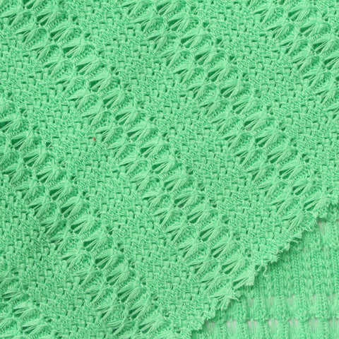 Light Green Textured-Diamond Chunky Knit, Poly-Viscose