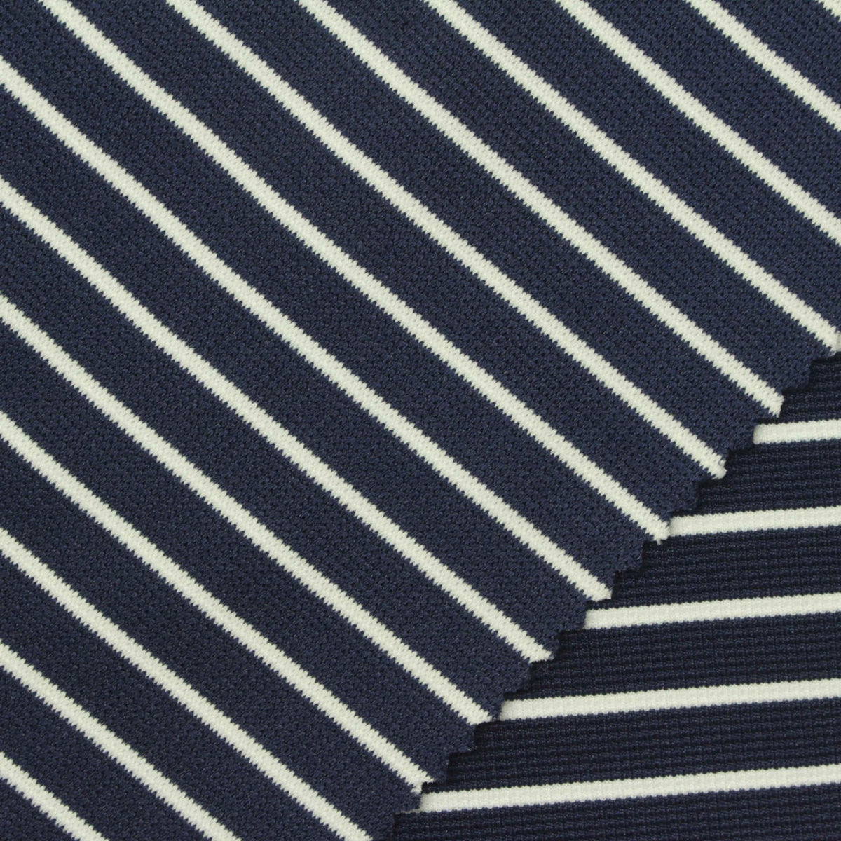 Navy Diagonal-Stripe Knit, Polyester
