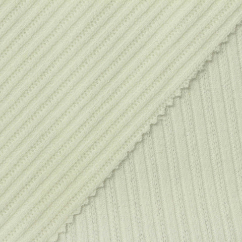 Jacquard Polyester Cotton Stretch Rib Knit Fabric, 270 gsm, 155 cm — Green