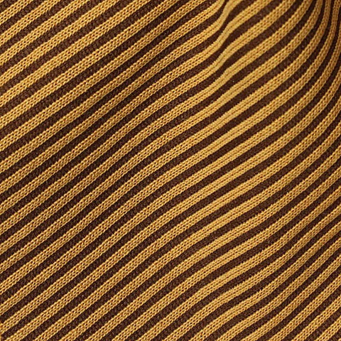 Brown Stripes Rib Knit, Modal-Poly