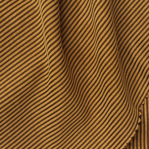 Brown Stripes Rib Knit, Modal-Poly