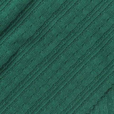 Jacquard Polyester Viscose Stretch Rib Knit Fabric, 210 gsm, 180 cm — Green