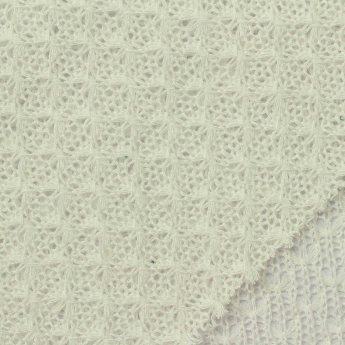 Jacquard Polyester Chunky Knit Fabric, 220 gsm, 160 cm — White