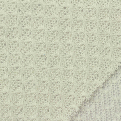 Jacquard Polyester Chunky Knit Fabric, 220 gsm, 160 cm — White
