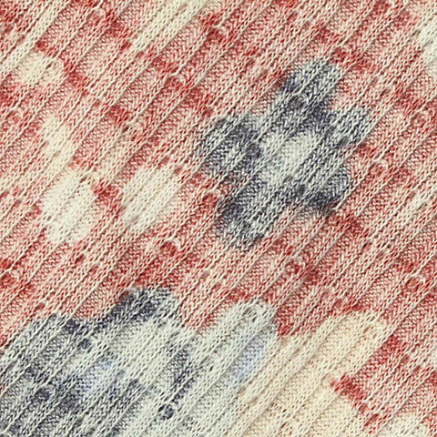 Cream Floral Rib Knit, Poly-Viscose