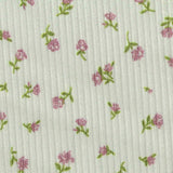 Pink Flowers Rib Knit, Polyester — texture