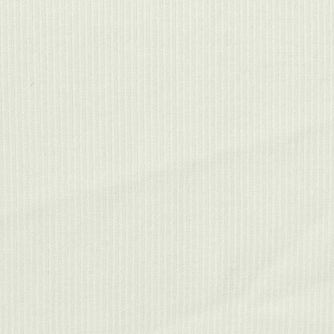 Polyester Cotton Stretch Rib Knit Fabric, 385 gsm, 140 cm — White