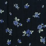 Blue Floral Rib Knit, Cotton