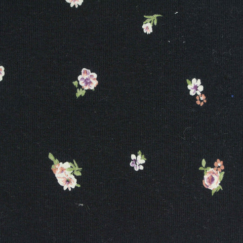 Pink Floral Rib Knit, Cotton