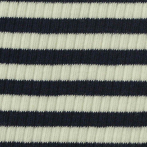 Navy Horizontal-Stripe Rib Knit, Cotton