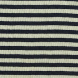 Navy Horizontal-Stripe Rib Knit, Cotton