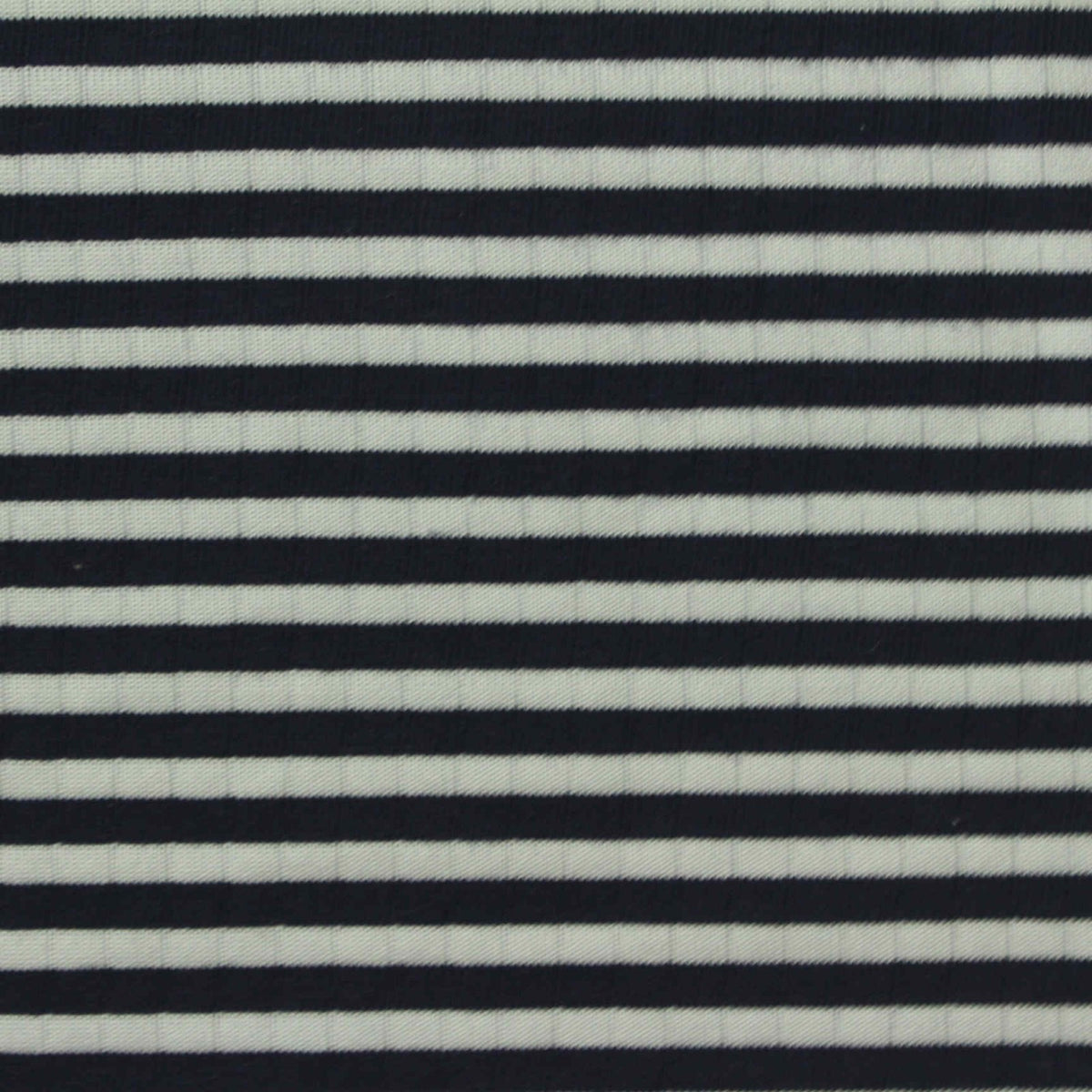 Navy Stripes Jersey Knit, Cotton-Poly