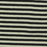 Black Horizontal-Stripe Rib Knit, Cotton