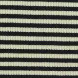 Black Stripes Rib Knit, Cotton