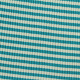 Teal Stripes Rib Knit, Cotton