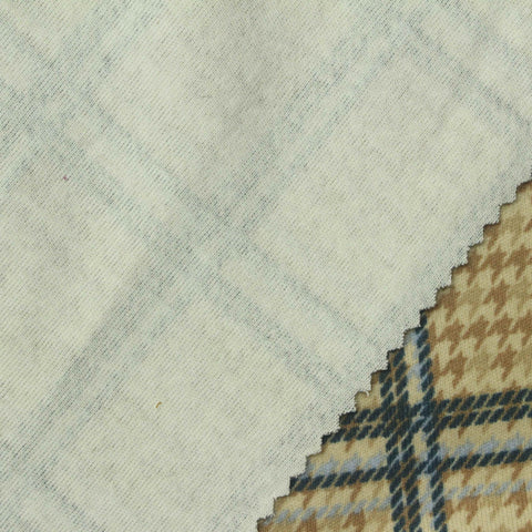 Brown Houndstooth Interlock Knit, Cotton