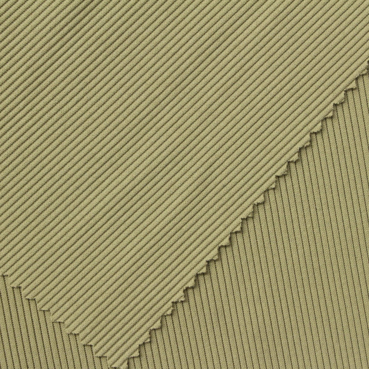 Polyester Stretch Rib Knit Fabric, 340 gsm, 150 cm — Khaki