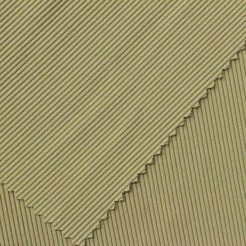 Polyester Stretch Rib Knit Fabric, 340 gsm, 150 cm — Khaki
