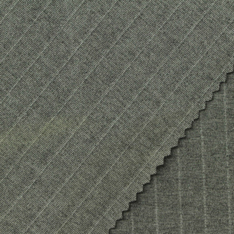 Grey Tone-on-Tone Check Ponte Knit, Viscose-Poly