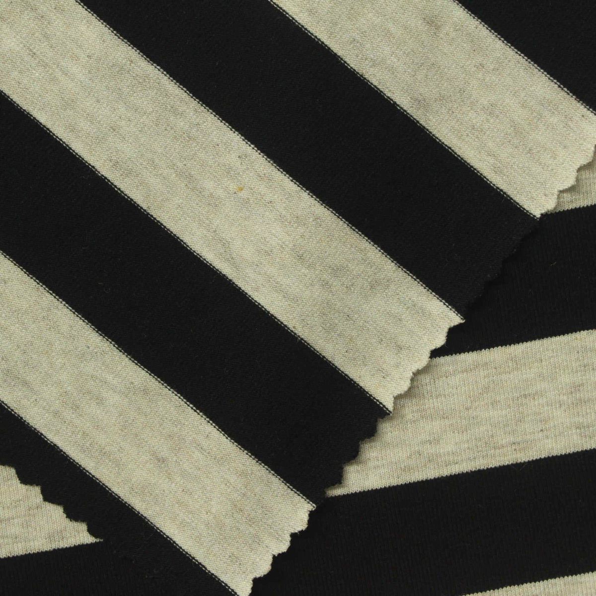 Black Diagonal-Stripe Jersey Knit, Viscose, 240 gsm