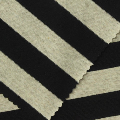 Black Diagonal-Stripe Jersey Knit, Viscose, 240 gsm