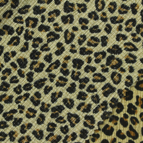 Black Leopard Warp Knit, Polyester