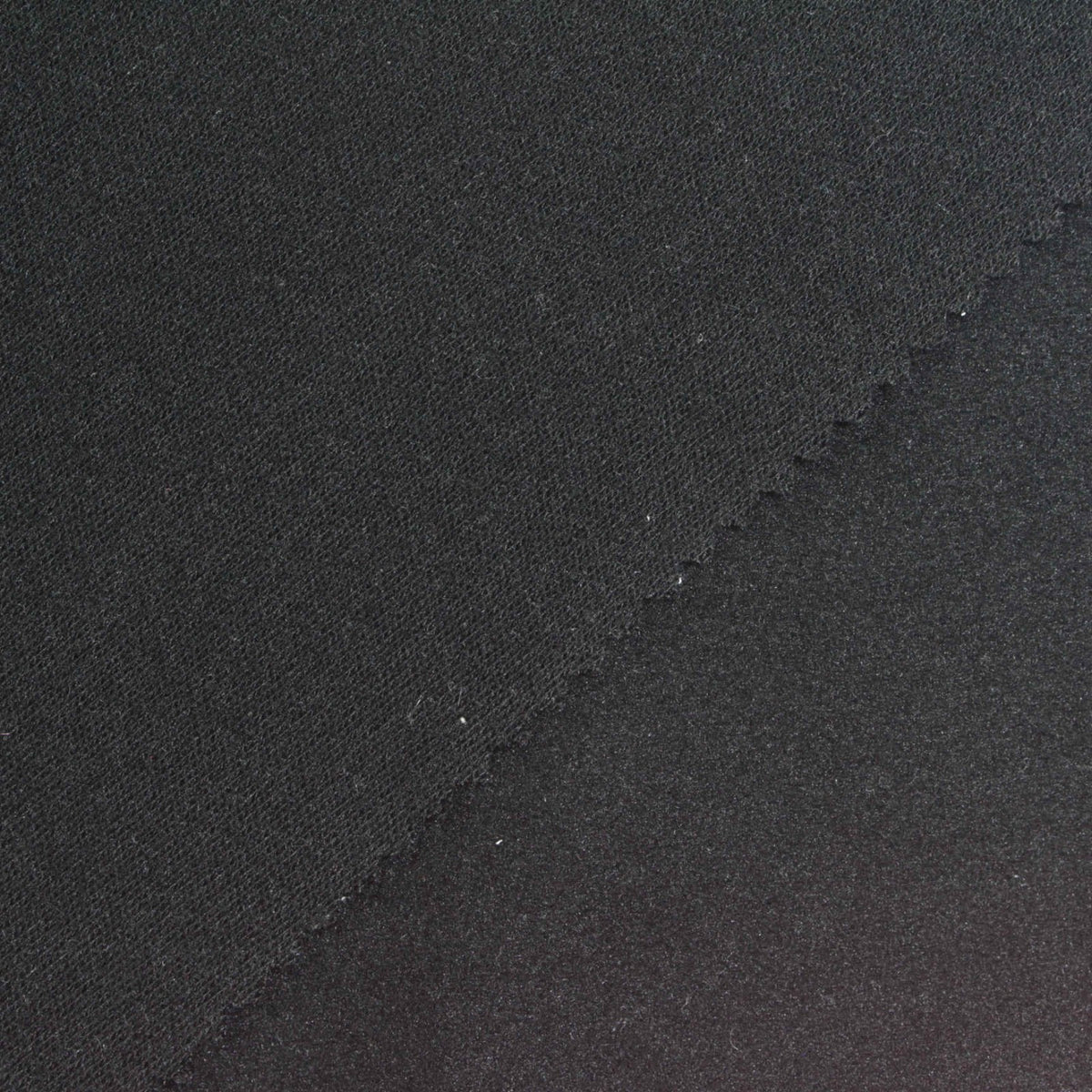 Brushed Polyester Stretch Velvet Fabric, 300 gsm, 165 cm — Black
