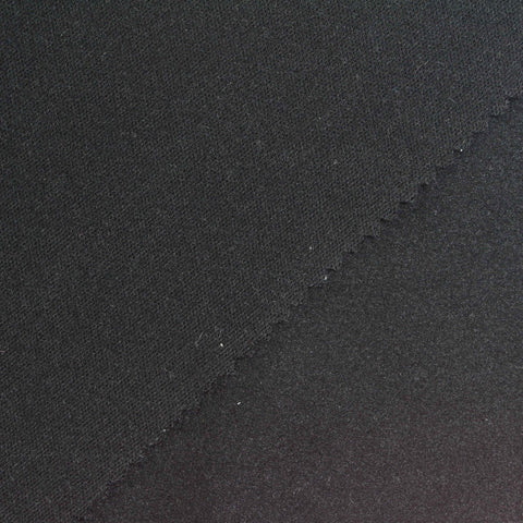 Brushed Polyester Stretch Velvet Fabric, 300 gsm, 165 cm — Black