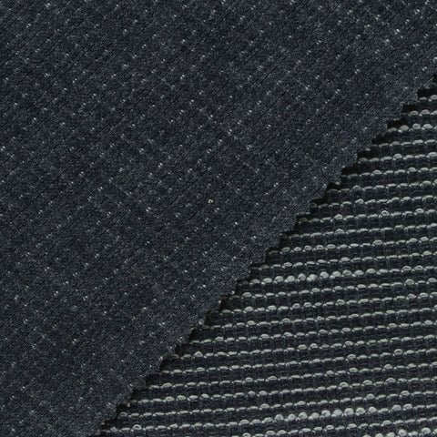 Dark Grey Marl Interlock Knit, Poly-Cotton, 220 gsm
