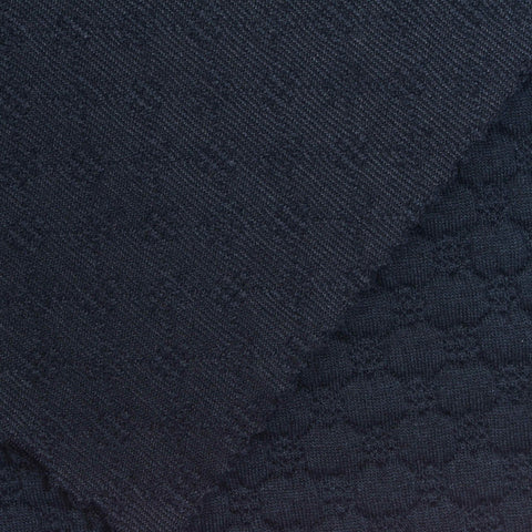 Dark Blue Geometric Jacquard, Polyester, 365 gsm