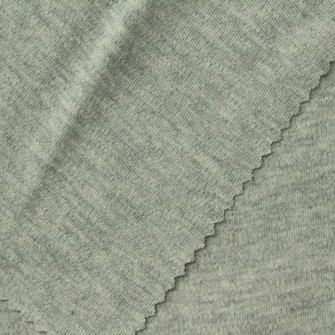 Grey Heather Interlock Knit, Cotton