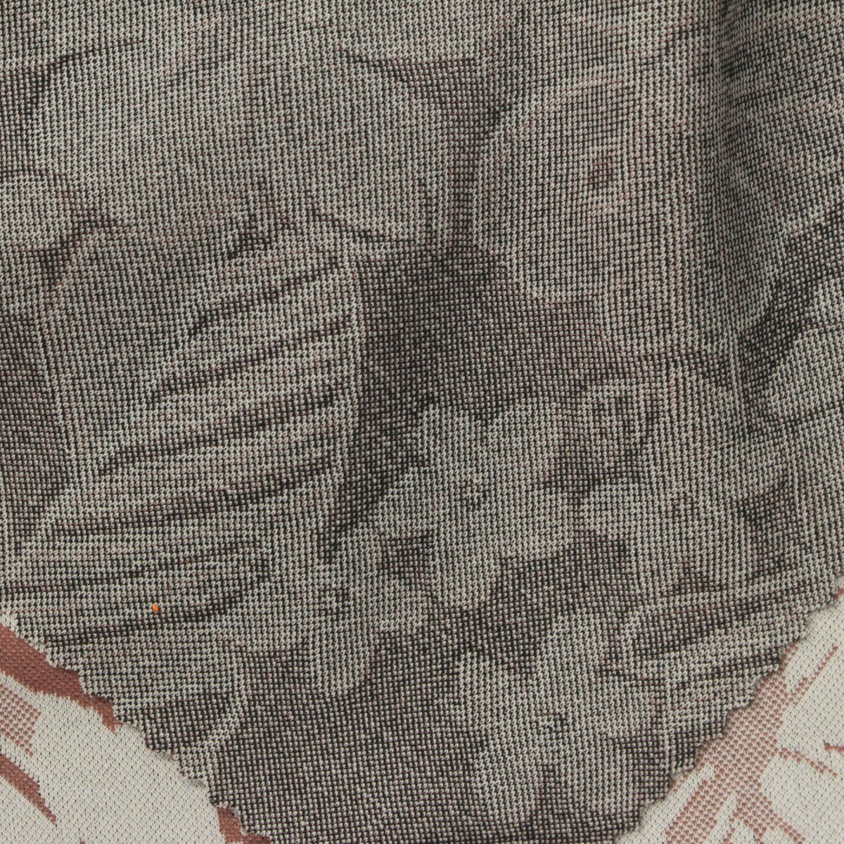 Muted Brown Floral Interlock Knit, Poly-Nylon