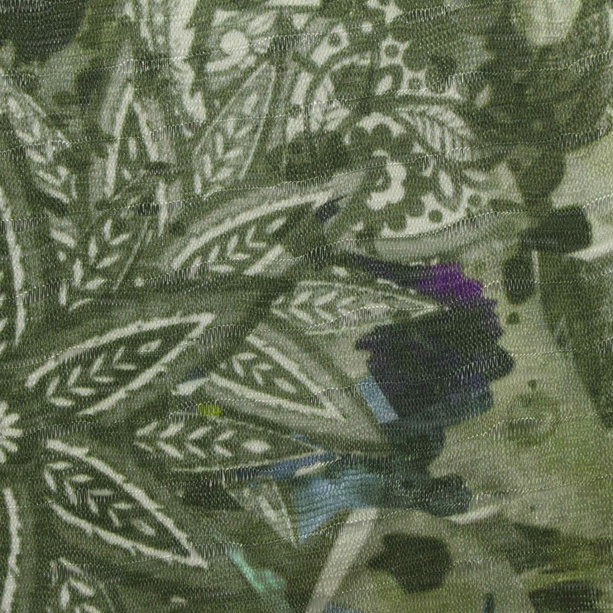 Green Floral Jacquard, Polyester, 110 gsm