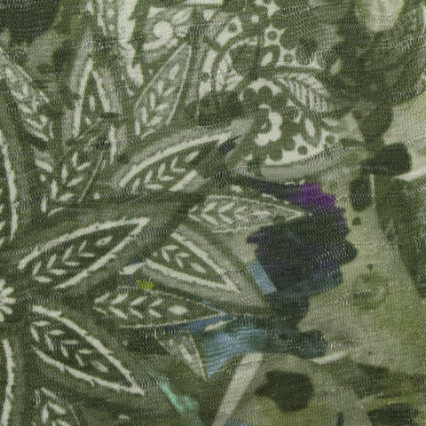 Green Floral Jacquard, Polyester, 110 gsm