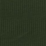 Cotton Polyester Stretch Rib Knit Fabric, 187 gsm, 165 cm — Green
