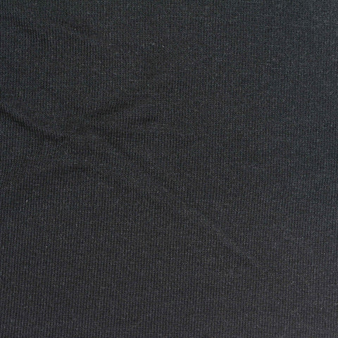 Modal Wool Stretch Rib Knit Fabric, 160 gsm, 150 cm — Black